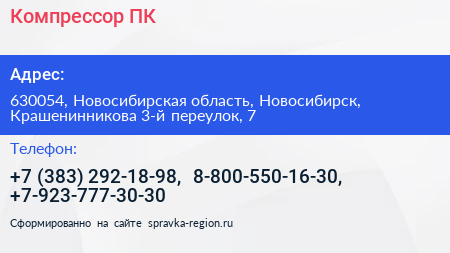 Компрессор ПК - визитка