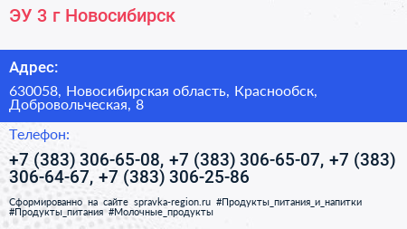 ЭУ 3 г Новосибирск - визитка