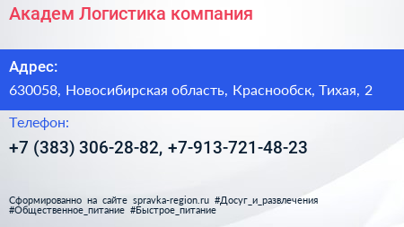 Академ Логистика компания - визитка