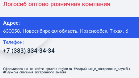 Логосиб оптово розничная компания - визитка