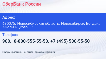 СберБанк России - визитка