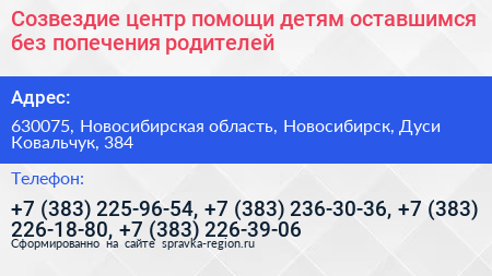 Созвездие центр помощи детям оставшимся без попечения родителей - визитка