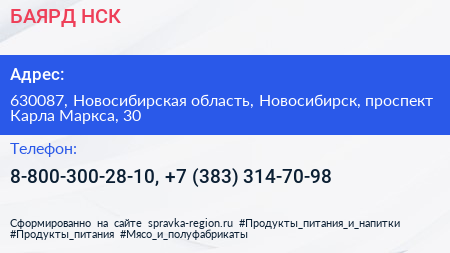 БАЯРД НСК - визитка