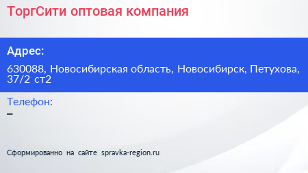 ТоргСити оптовая компания - визитка