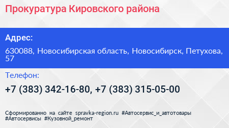 Прокуратура Кировского района - визитка