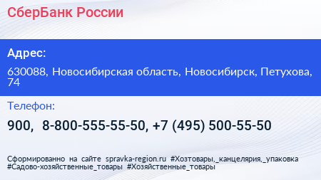 СберБанк России - визитка