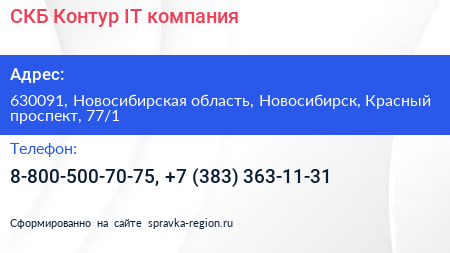 СКБ Контур IT компания - визитка