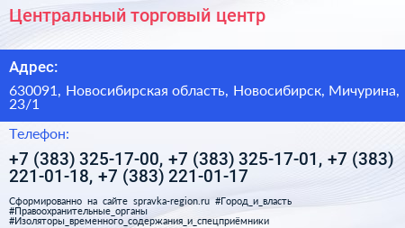 Центральный торговый центр - визитка
