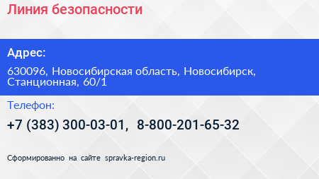 Линия безопасности - визитка