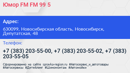 Юмор FM FM 99 5 - визитка