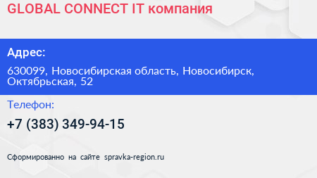 GLOBAL CONNECT IT компания - визитка