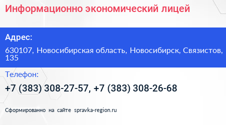 Информационно экономический лицей - визитка
