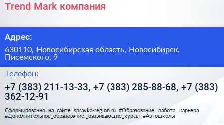 Trend Mark компания - визитка