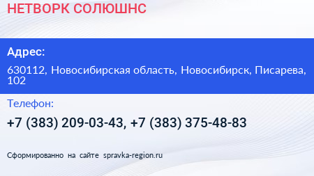 НЕТВОРК СОЛЮШНС - визитка