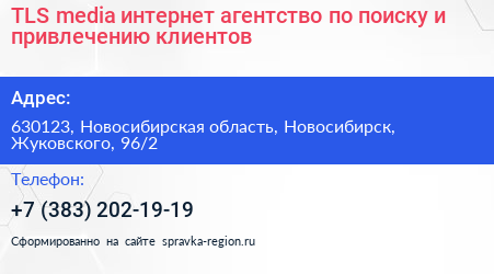 TLS media интернет агентство по поиску и привлечению клиентов - визитка