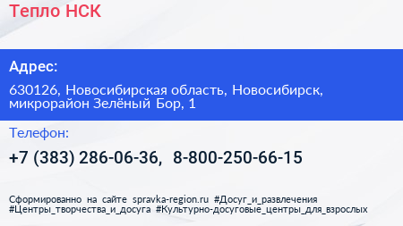 Тепло НСК - визитка