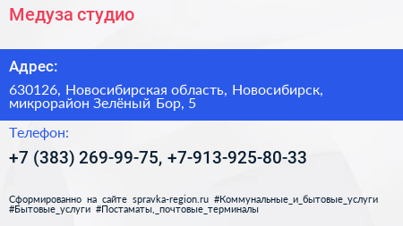 Медуза студио - визитка