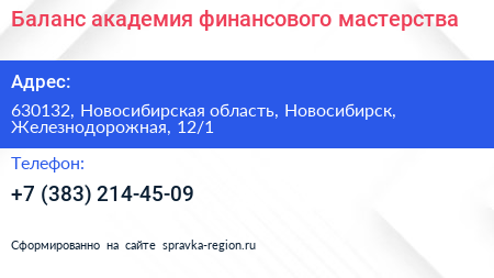 Баланс академия финансового мастерства - визитка