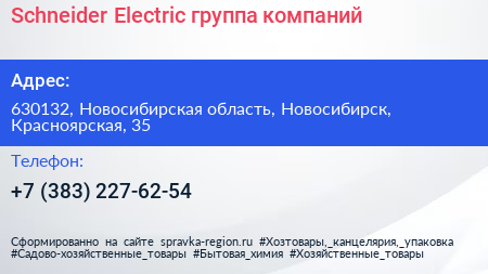 Schneider Electric группа компаний - визитка