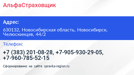АльфаСтраховщик - визитка