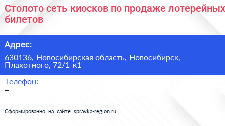 Столото сеть киосков по продаже лотерейных билетов - визитка