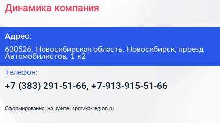 Динамика компания - визитка