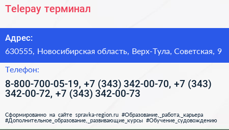 Telepay терминал - визитка