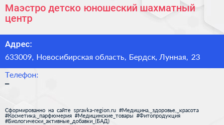 Маэстро детско юношеский шахматный центр - визитка