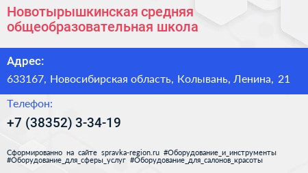 Новотырышкинская средняя общеобразовательная школа - визитка