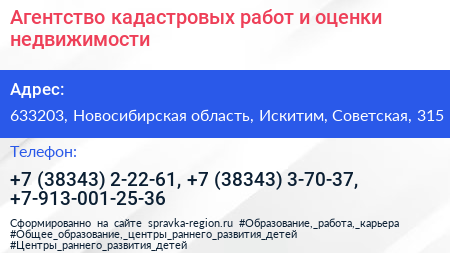 Агентство кадастровых работ и оценки недвижимости - визитка