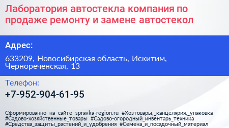 Лаборатория автостекла компания по продаже ремонту и замене автостекол - визитка