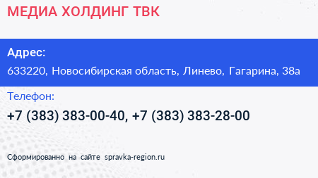 Нажмите, чтобы скачать визитку МЕДИА ХОЛДИНГ ТВК - визитка