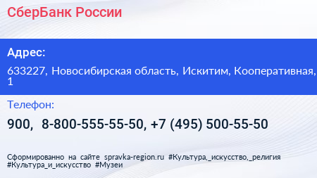 СберБанк России - визитка