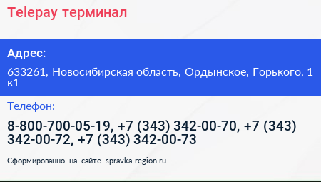 Telepay терминал - визитка