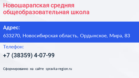 Новошарапская средняя общеобразовательная школа - визитка