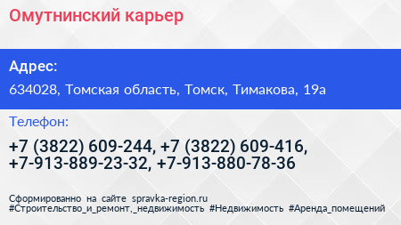 Омутнинский карьер - визитка