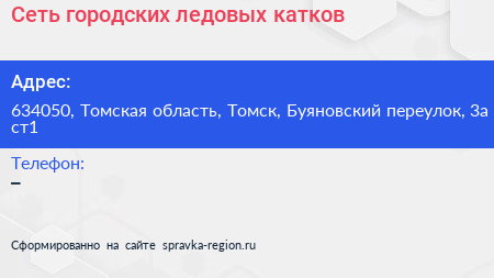 Сеть городских ледовых катков - визитка