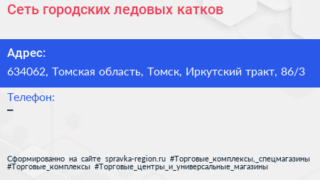 Сеть городских ледовых катков - визитка