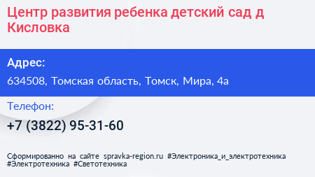 Центр развития ребенка детский сад д Кисловка - визитка