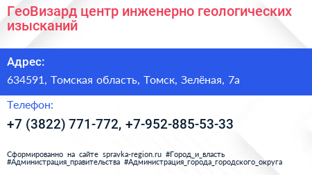 ГеоВизард центр инженерно геологических изысканий - визитка