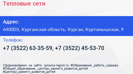 Тепловые сети - визитка