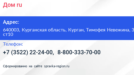 Дом ru - визитка