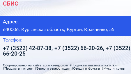 СБИС - визитка