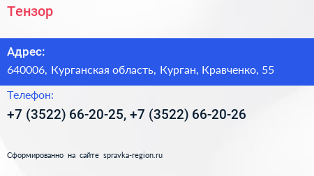 Тензор - визитка