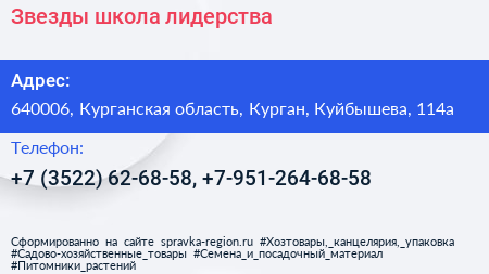Звезды школа лидерства - визитка