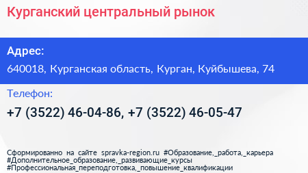 Курганский центральный рынок - визитка