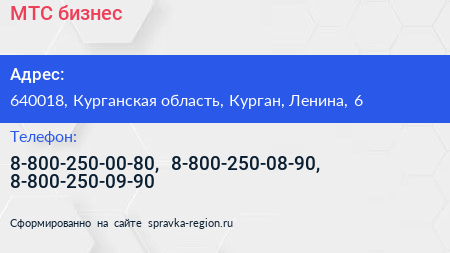 МТС бизнес - визитка