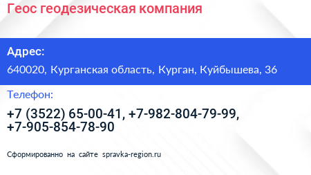 Геос геодезическая компания - визитка