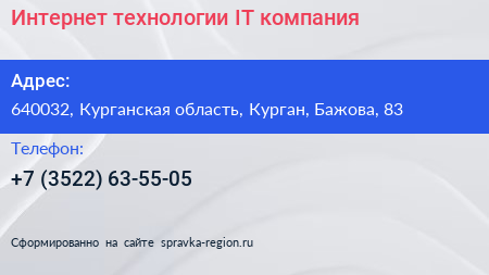 Интернет технологии IT компания - визитка