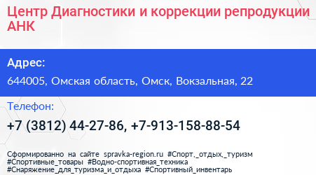 Центр Диагностики и коррекции репродукции АНК - визитка